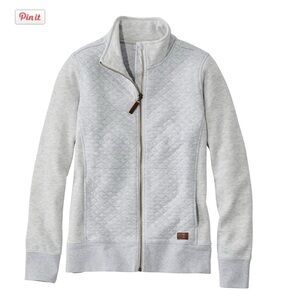 Light Gray Quilted Zip-Up Jacket